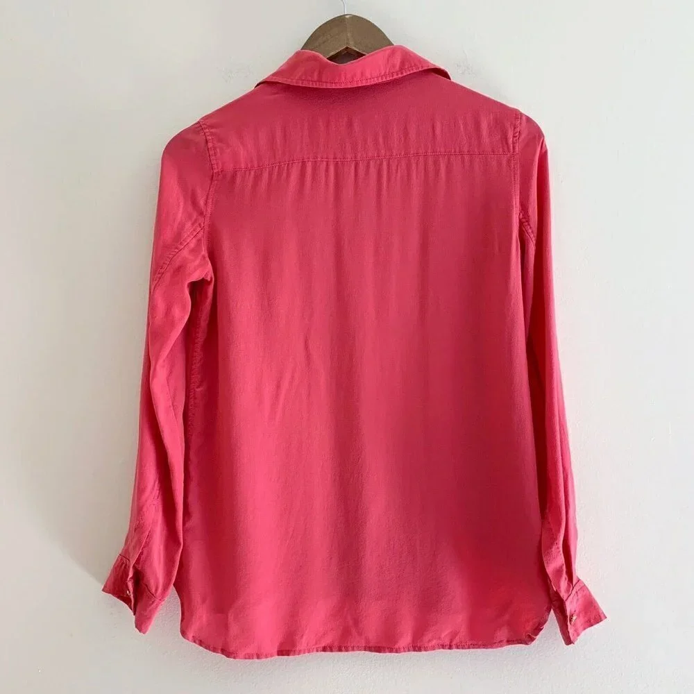 Marc by Marc Jacobs Pink Button Front Silk Blouse XS Luxury Workwear - Picture 4 of 8